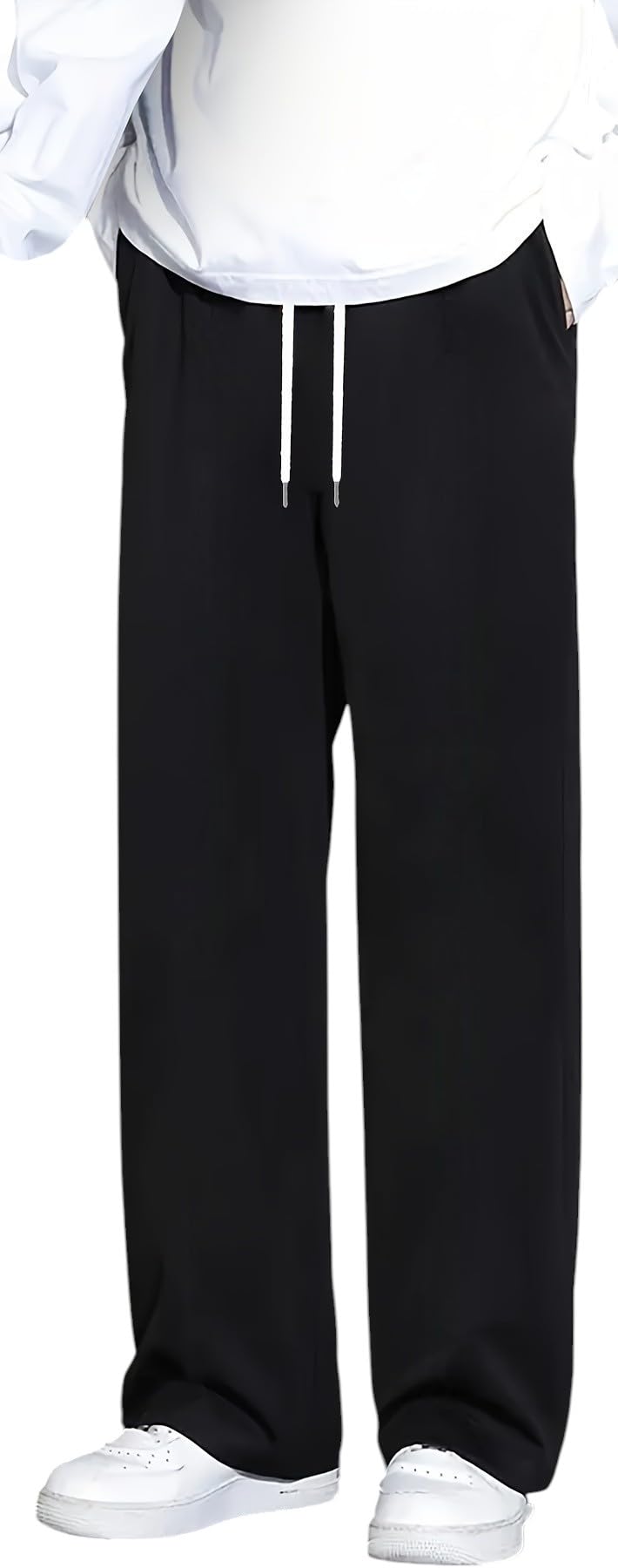 dockstreet Straight Wide fit Long Length Trouser Style Drawstring Trackpant for Men/Trending Sporty Style, Relaxed Casual Pants for Men-picture-25