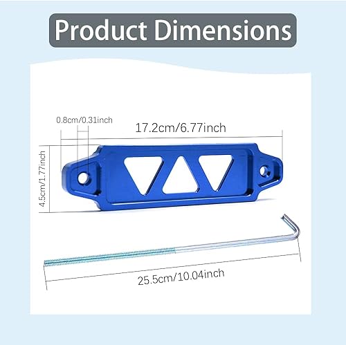 Miniatura 2 de Soporte de batería de automóvil, soporte de sujeción de batería, kit universal de sujeción de batería con soporte de amarre de batería de aluminio y