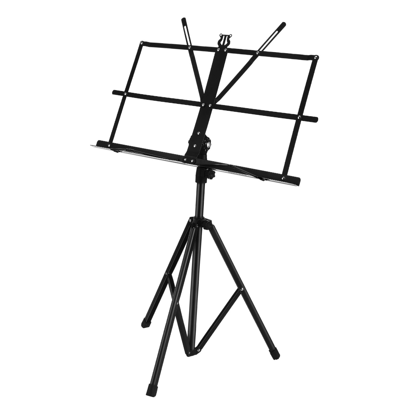 HANABASS Leggio Spartiti Pieghevole Regolabile Base Stabile Supporto Portatile per Spartiti e Libri Musicali Salvaspazio e Robusto per Scuola e Concerti