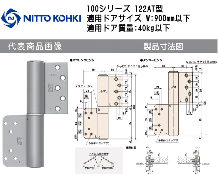 Amazon.co.jp: デンセイ オートヒンジ 122SR-AT 日東工器 商品コード 