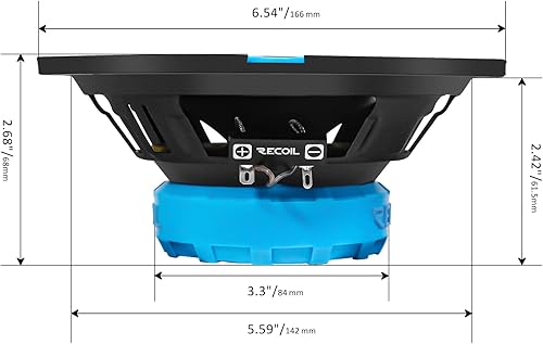 Miniatura 6 de RECOIL RCX65 Echo Series Sistema de altavoces coaxiales de audio para automóvil de 6.5 pulgadas