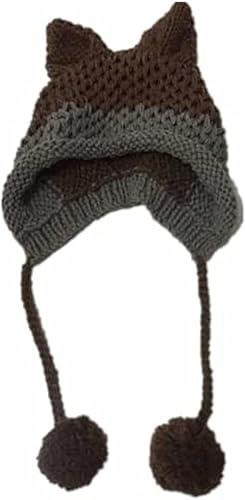 Lindos gorros holgados vintage de gato y zorro para mujer - Accesorios Grunge