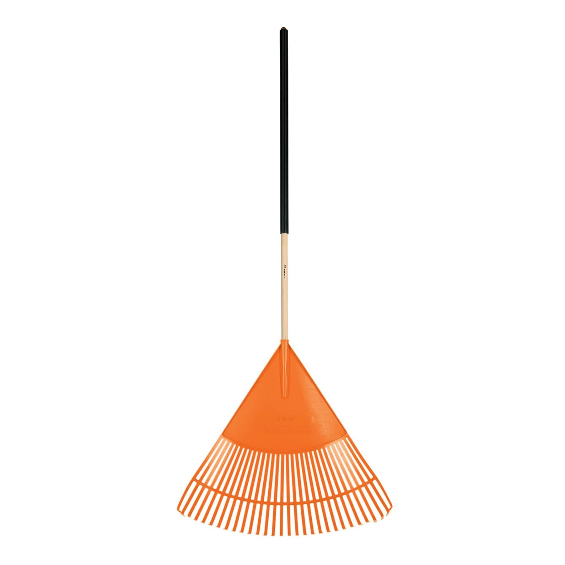 Truper 19065 Râteau à feuilles en plastique 30 inch Large (76 cm) Manche en bois avec grip confort – Orange