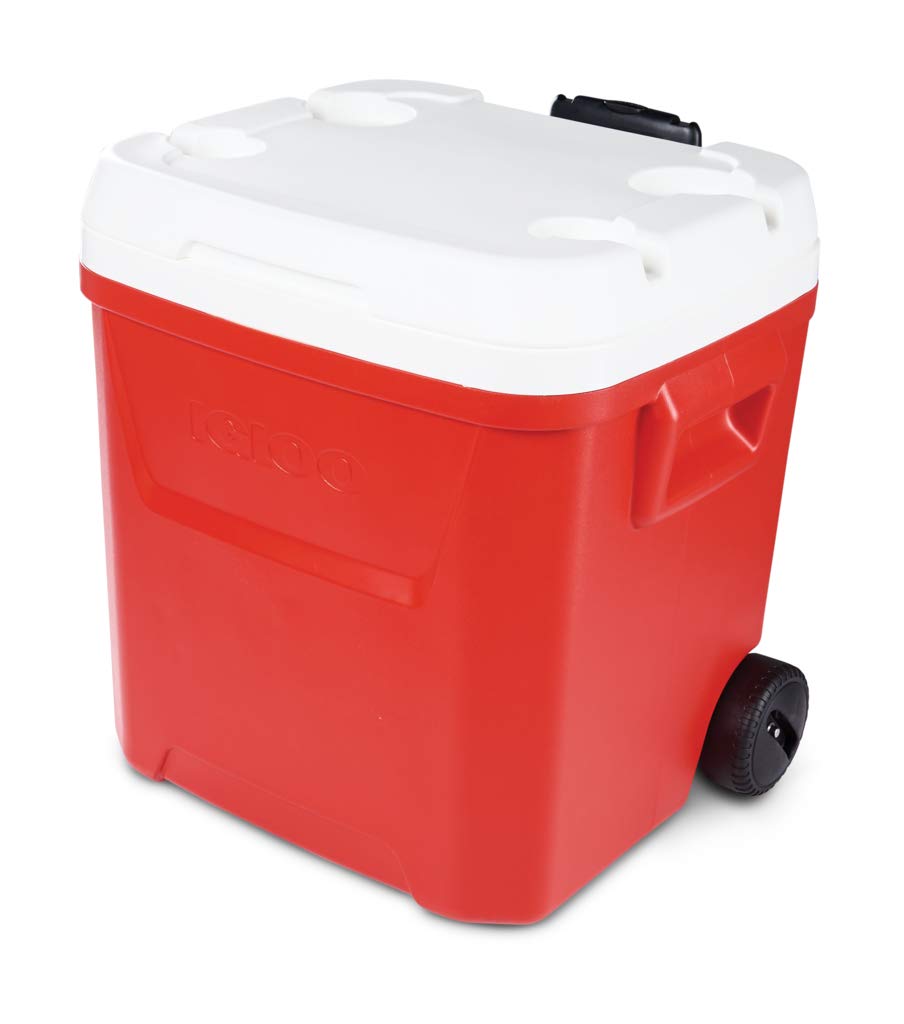 Igloo Laguna 60 Roller Nevera, Outdoor, Rojo, 56 litros, Nevera Playa Grande 60 Nevera Portátil Nevera Titan con Ruedas Acampada Camping Outdoor Aire Libre Carro Playa Ruedas Grandes