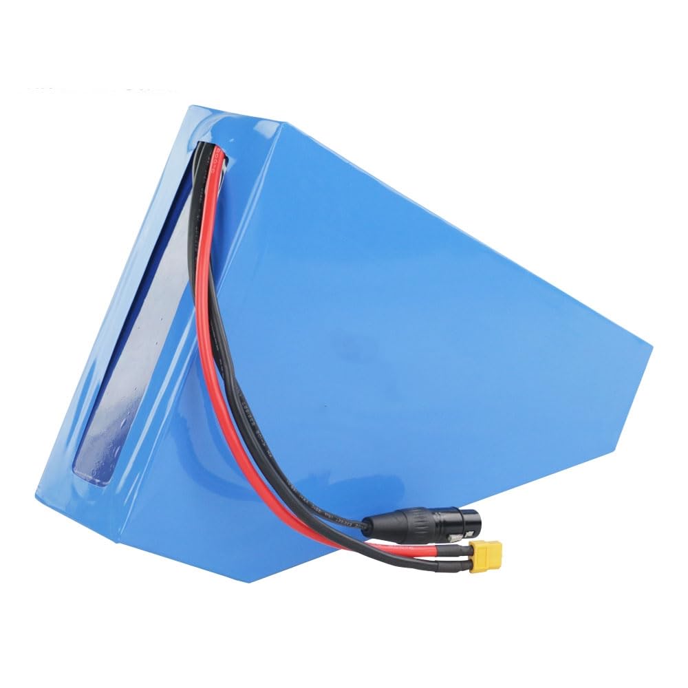 Batterie pour VéLo éLectrique 72V, 25Ah, 125–220A, Batterie Au Lithium De Forme Triangulaire – La Batterie La Plus Puissante avec Un Taux De DéCharge De 5C Et Un Chargeur De 6A
