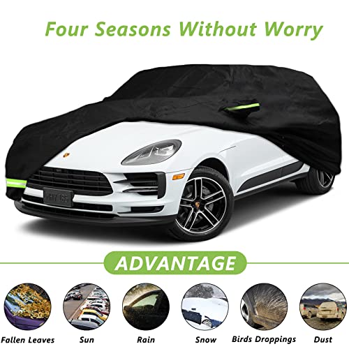 Image of Waterproof Car Cover for 2014-2022 Porsche Macan Car Cover Custom Fit 100% Waterproof Windproof Strap & Single Door Zipper Bands for Snow Rain Dust Hail Protection (Macan)
