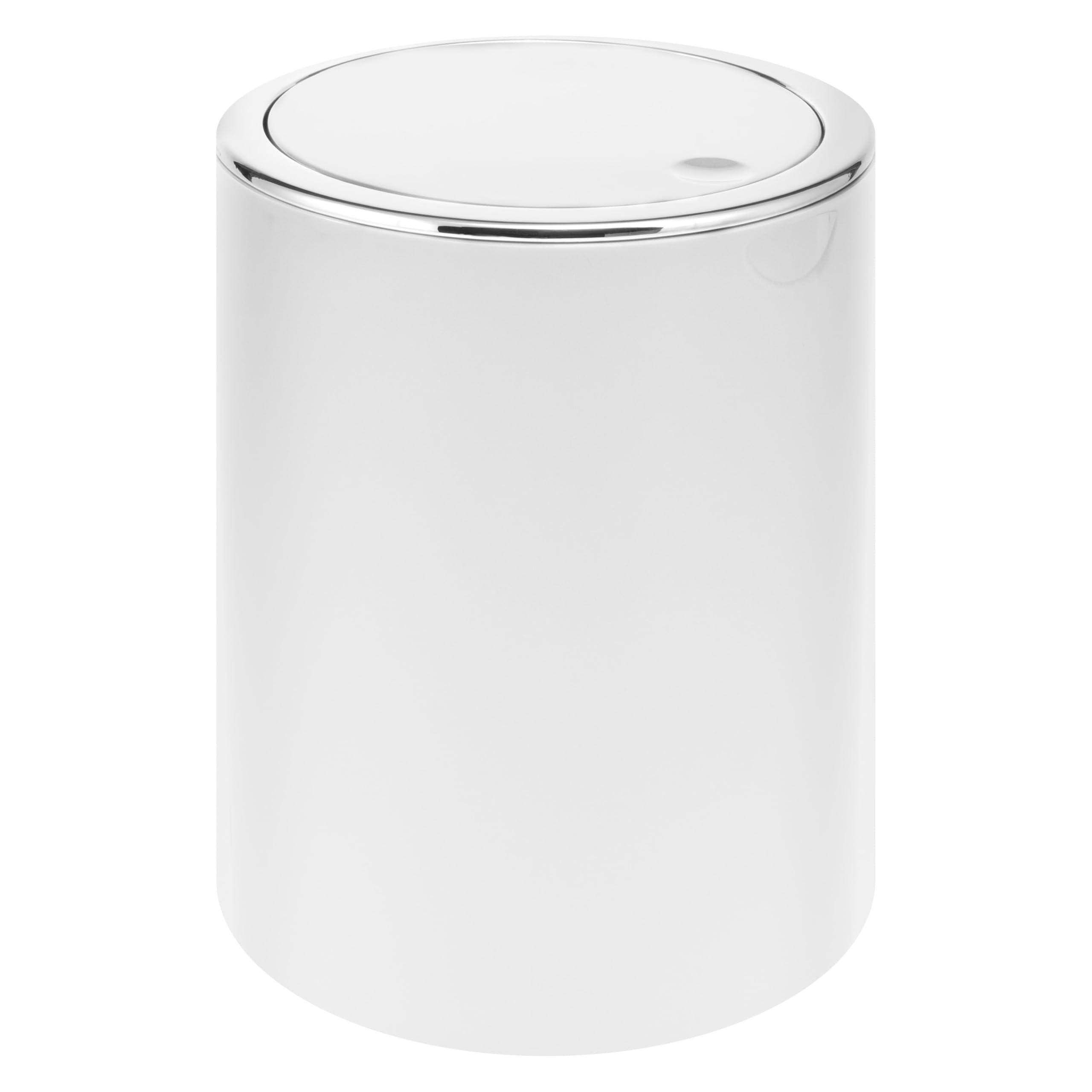 Bremermann Savona Pattumiera Da Bagno Rotonda 5,5L - Plastica Soft Touch Grigia Con Coperchio A Bascule E Supporto A Parete