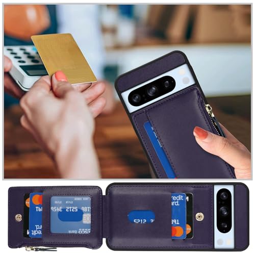 Image of Cavor for Google Pixel 8 Pro Case Wallet with Card Holder, Purple