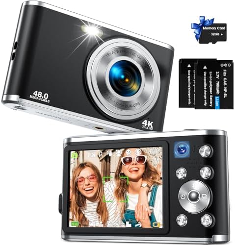 Digital Camera, AutoFocus 4K Vlogging Camera with Dual Camera 48M...