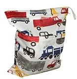 LOVE MY(TM) Solid Baby Wet and Dry Cloth Diaper Bag,Car Printed