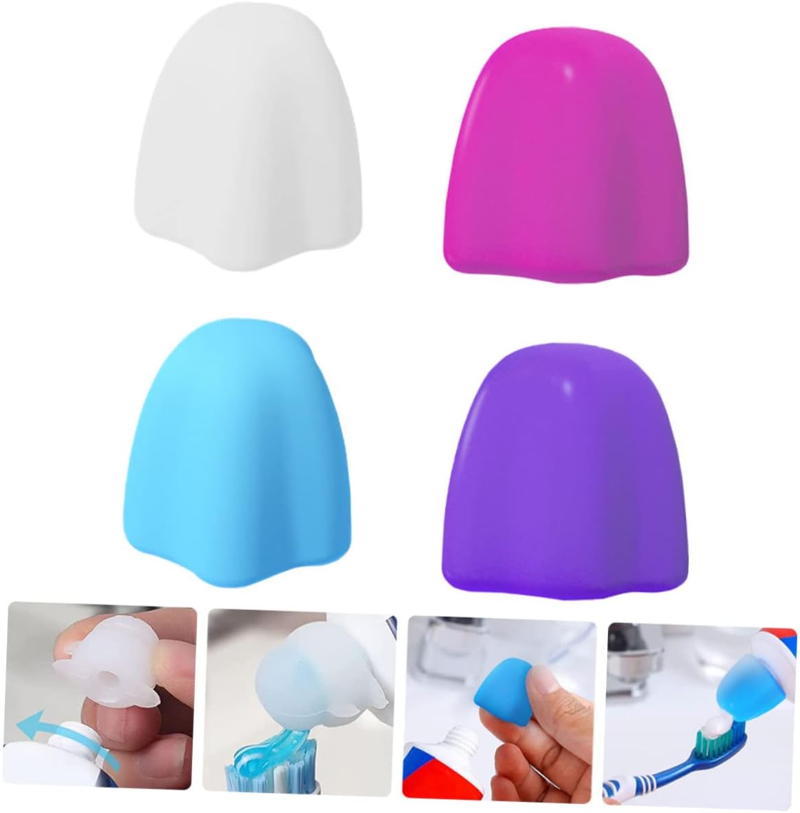 STOBAZA 20pcs Toothpaste Pooping Cap Self Sealing Squeeze Toothpaste Topper Food Grade Silicone