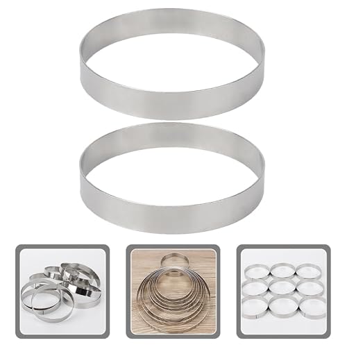 Miniatura 2 de Popetpop Anillos De Acero Inoxidable Para Hornear Pizza Y Repostería Moldes Redondos Resistentes A Altas Temperaturas Herramienta Para Tartas Muffins Y Arepas Tamaño 7.87x7.87x0.78in