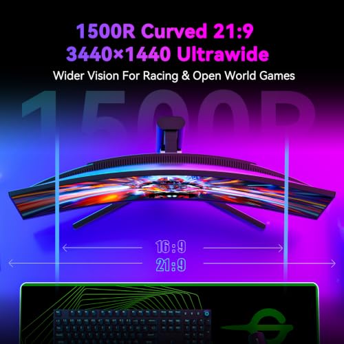 Image of TITAN ARMY C34A1S 34 inch Ultrawide Gaming Monitor, QHD 3440x1440, Fast VA, 240Hz, 1ms GTG, HDR400, HDMI2.1, DP1.4