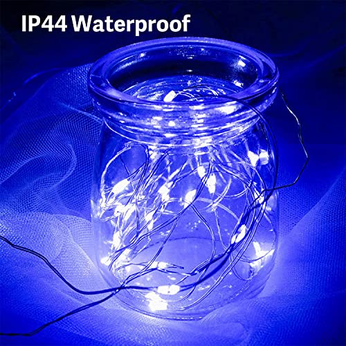 PONYOTOP-Led-Lights-Battery-Operated-String-Lights-Waterproof-100-LED-Fairy-String-Lights-Starry-String-Lights-for-Wedding-Home-Parties-Christmas-Holiday-2PC-Blue