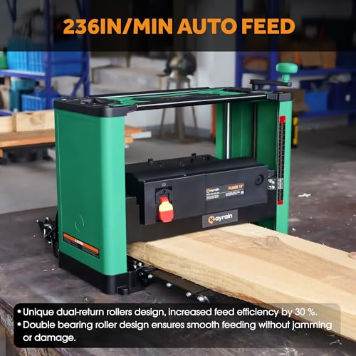 Kayrain (Updated Model)Kayrain 13In Power Benchtop Planer With Hss Double-Sided Use Blades Electric Thickness Planer 15A 2000W Powerful Motor Wood Planers For Woodworking thumb #7