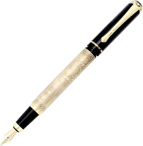 Gullor Pluma estilográfica 507 - Bolígrafo mediano, diseño vintage en relieve con caballos