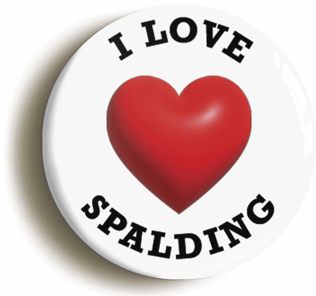 I Heart Love Spalding Location Fridge Magnet (Circular 2inch / 50mm Diameter)