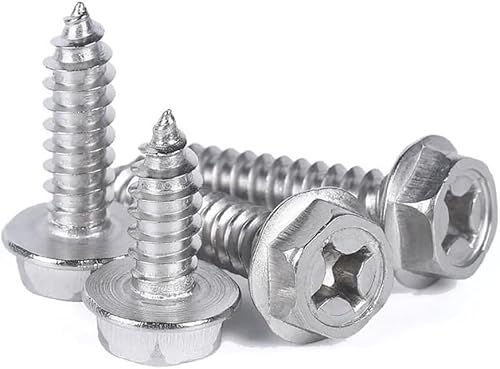 Zt^bsOXN[A 10pcs/lot M3 M4 M5 M6 Hexagon Head Flange Self Tapping Screws(12mm X10pcs,M3)