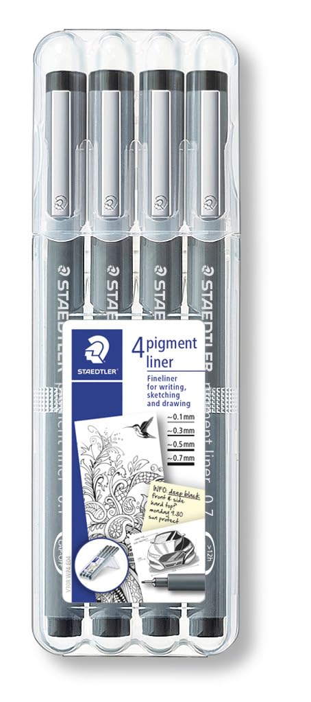Staedtler Pigment cienkopis szkicownik 4/opakowanie czarny