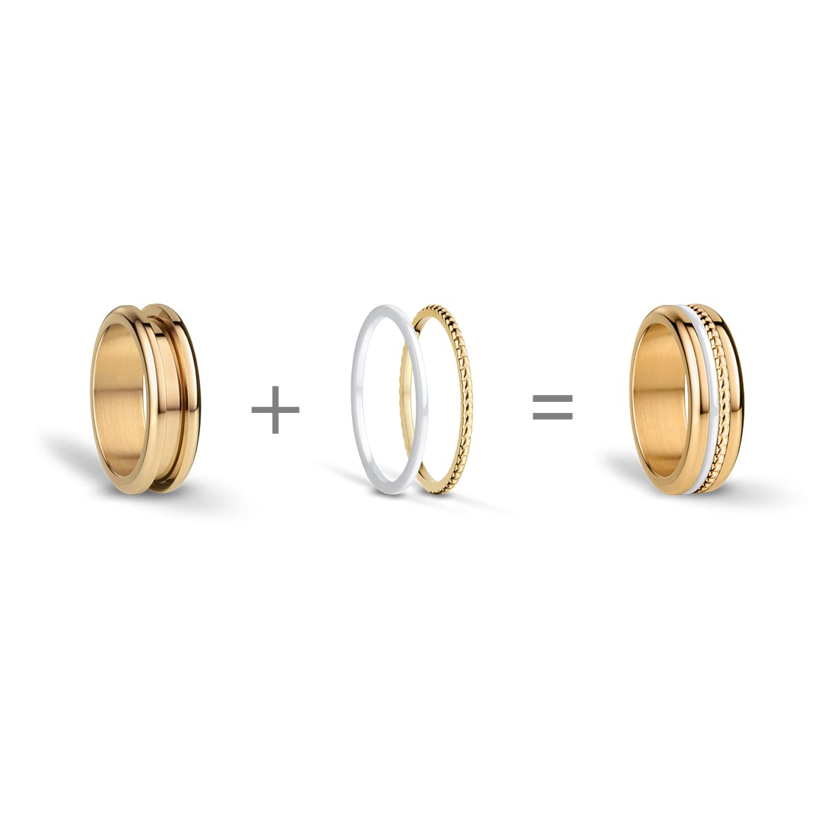 BERING Damen Ring in glänzendem gold - Arctic Symphony Collection aus Edelstahl - Kasai