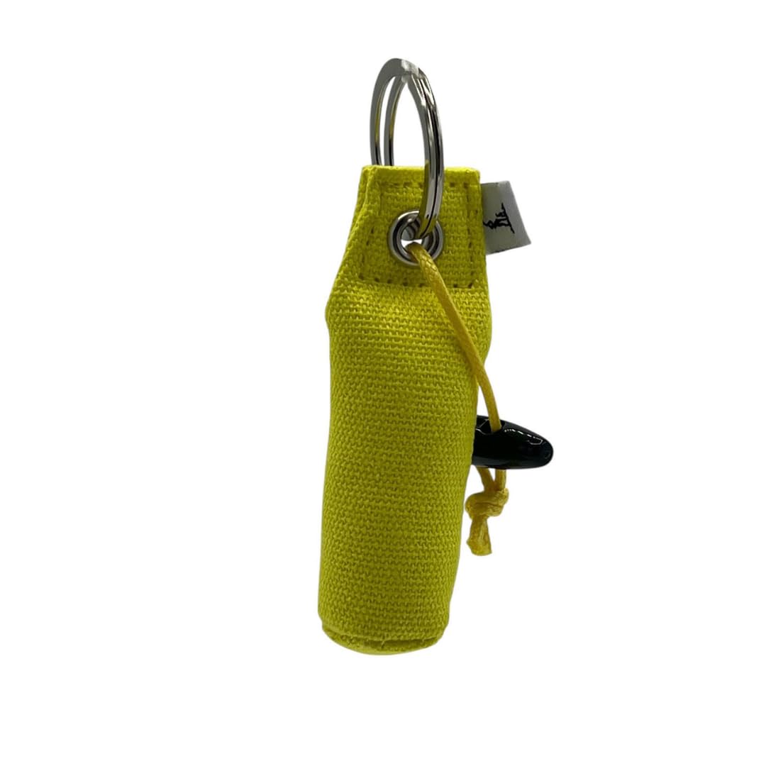 Dog and Field Dummy Keyring - Yellow. Novelty Keyring, Micro Canvas Dummy Keychain Accessory for Dog Lovers, Yellow