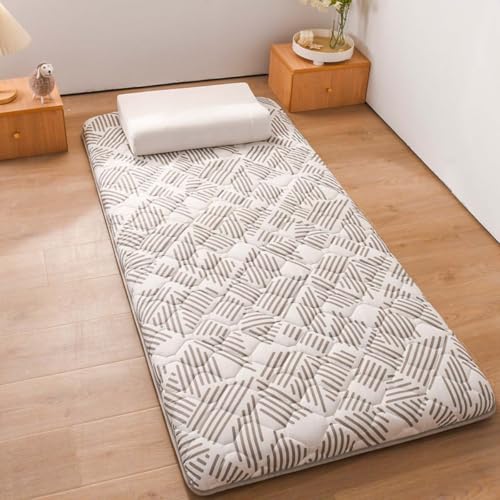 Danchen Colchón de futón japonés, tapete de tatami suave para adultos, portátil, plegable, para camping, coche, dormitorio, cama de invitados (100 x 200 cm, B)