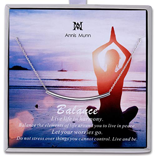 Balance Tube Bar Necklace - 925 Sterling Silver Bar Pendant Necklaces Simple Womens Jewelry Necklace Birthday Gifts for Women2