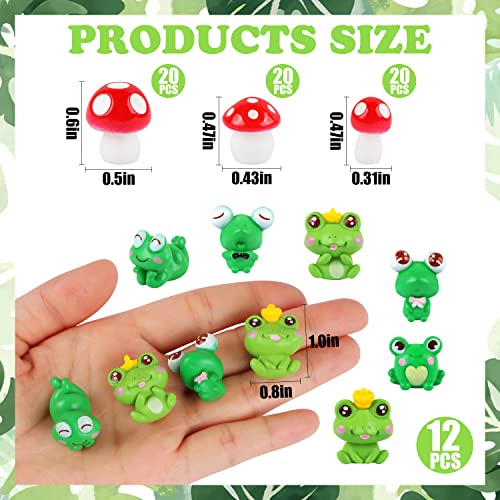72 Pieces Mini Mushrooms Frogs Miniature Figurines Fairy Garden Animals Model Tiny Mushrooms Frogs Moss Ornaments Landscape Miniature Decor Statue Diy Bonsai Craft For Home Party Supplie Cake Decors #TOP1