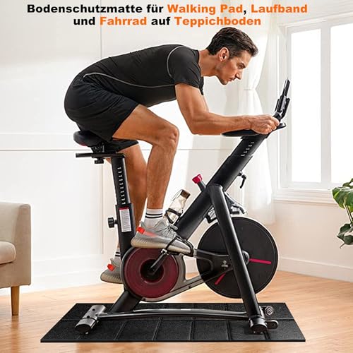 Laufbandmatte, Bodenschutzmatte 140x60 cm Faltbar, Hochdichte PVC zur Schalldämmung & Stoßdämpfung, Unterlage für Fitnessgeräte wie Laufband, Heimtrainer, Cross-Trainer