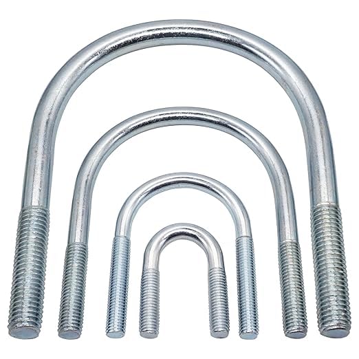 (Pack of 2) Zinc Plated Round U Bolt 0.39" x 1.18" (M10 x 30mm) Pipe Fixing U-Bolt 0.39" (M10) Thread for Pipe