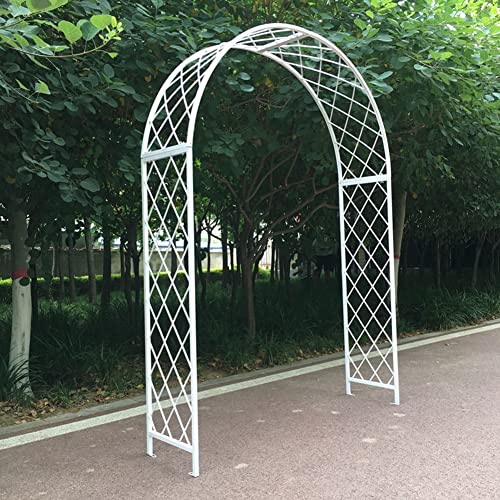 Metal Arco de Jardín para plantas trepadoras, vides, patio de Rosas Pérgola reutilizable resistente a la intemperie Arco de Boda 240*40*250cm, 260*40*250cm ( Color : Blanco , Tamaño : 200*40*250cm ) Cover