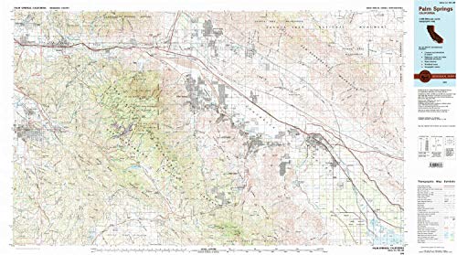YellowMaps Palm Springs CA topo map, 1:100000 Scale, 30 X 60 Minute, Historical, 1984, Updated 1986, 23.9 x 42.8 in - Tyvek YellowMaps Palm Springs CA topo map, 1:100000 Scale, 30 X 60 Minute, Historical, 1984, Updated 1986, 23.9 x 42.8 in - Tyvek