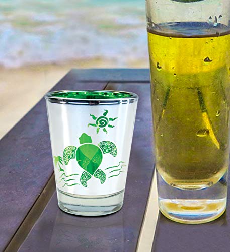 Puzzled 1.7 Oz Green Turtle Shot Glass, 2.5 Inch Novelty Glassware For Drinking Game Liquor Tequila Whisky Vodka Espresso Shooter Glasses Party Drinkware #TOP1