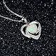 Weiße Opal Liebesherz Opal Halskette Aus 925er Sterling Silber, Zierliche Statement Halskette Mit Edelstein Geburts Stein