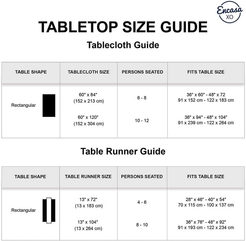 Miniatura 6 de Encasa XO Mantel de comedor de 56 x 84 pulgadas (7 pies) para 4 a 6 plazas, algodón, lavable a máquina, mantel rectangular  Manteles para bodas,