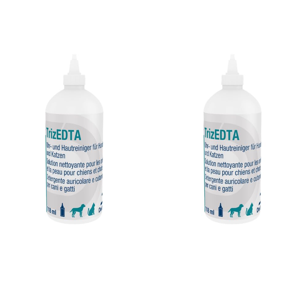 Dechra TrizEDTA Ohr- und Hautreiniger | Doppelpack | 2 x 118 ml | Für Hunde und Katzen