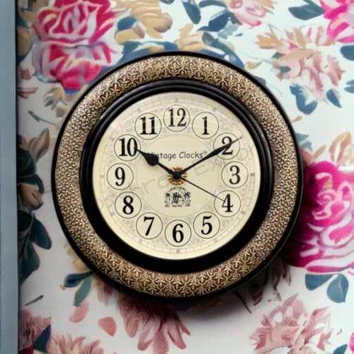 Image of Vintage Clock Brass Handcrafted Wall Clock /One Year Warranty / 1623-10-H