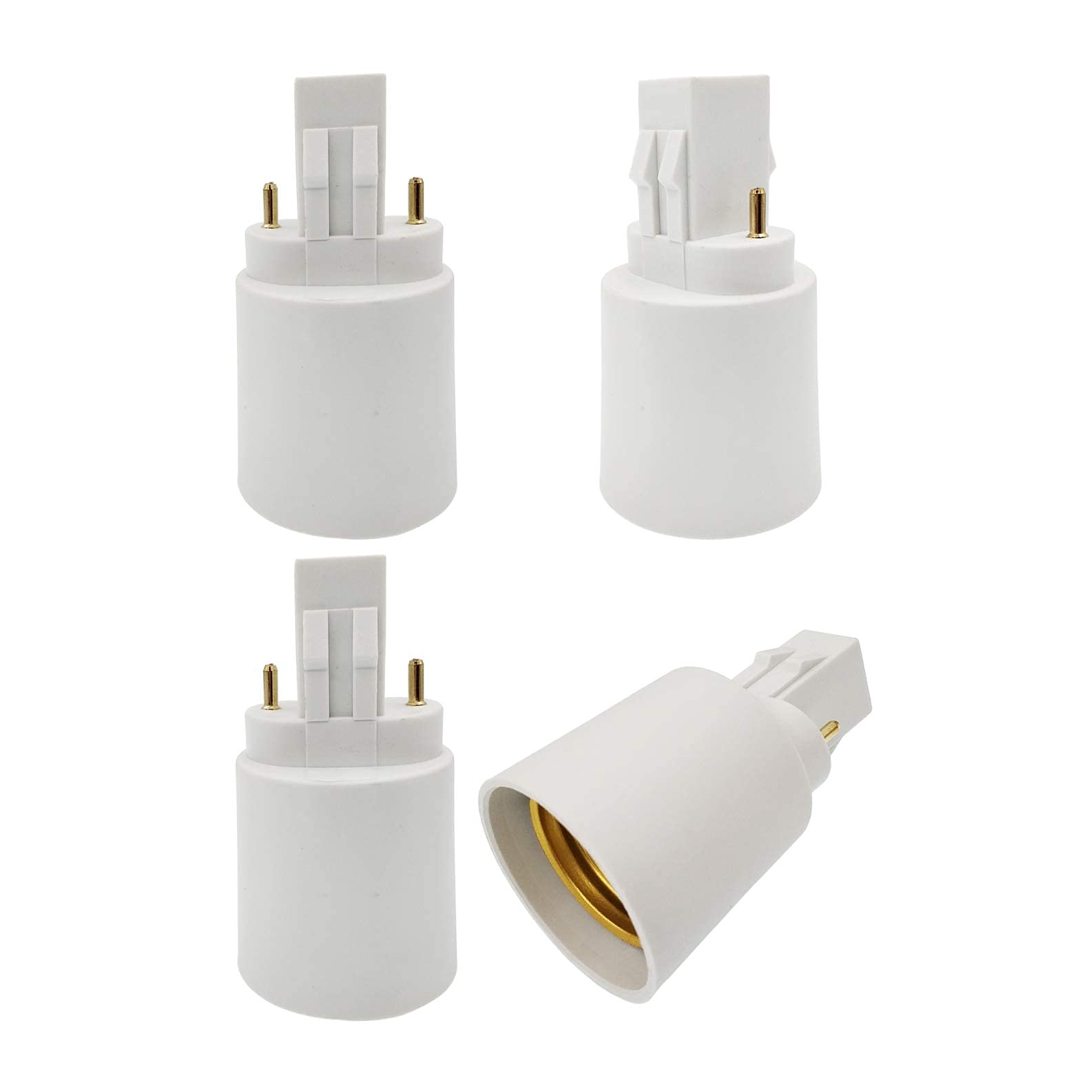 E-Simpo 4pcs GX23 to E26/E27 Bulb Socket Adapter