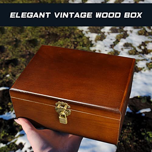 Wooden Storage Box Decorative Boxes With Lock And Keys Set Of 2 Large Wood Keepsake Box Case With Hinged Lids Memory Gift Box Vintage Treasure Chest For Jewelry Trinket Stash Box Crate Trunk Organizer #TOP7
