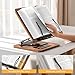 Book Stand for Reading, 360° Rotating Hands Free Book Holder, Adjustable Height and Angle, Page Clip for Cookbook, Recipe, Magazine, Laptop,Tablet, Foldable for Kitchen, Office, School