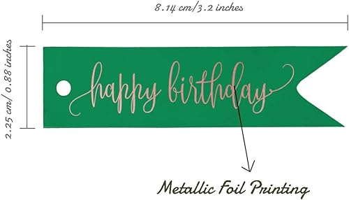 Miniatura 141 de Etiquetas de papel para colgar con texto en inglés «Happy Birthday», 100 unidades Azul,Aqua Blue,Negro -,azul, cerceta (Dark Teal Blue),Rosa