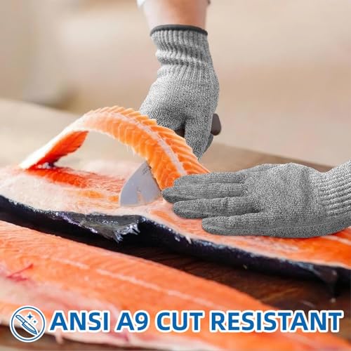 Image of TEKCOOL Safety Industrial Gloves Anti Cut Resistant Level 5 Protection with Elastic Hand Fitting Heavy Duty Working Gloves (Free Size, Grey, 1 Pair)