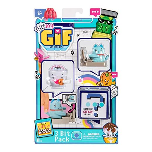 OH! MY GIF 3 Bit Toy Pack - Catly & Smoochy Collectable Real Life Animated Figures Plus Mystery Toy & GIF Download