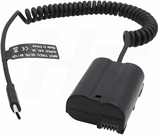 HangTon Power Bank C PD 9V 12V USB C to EP-5B DC Coupler for Nikon D7000 D7100 D7200 D7500 D500 D610 D750 D800 D810 D850 Camera (EN-EL15 Dummy Battery)