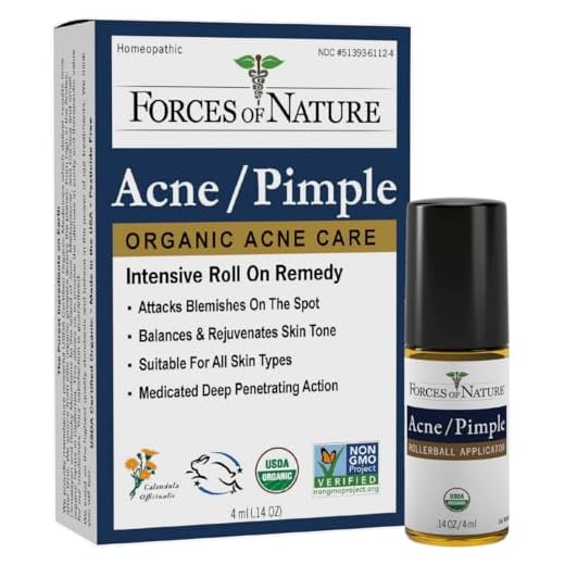 Forces of Nature Natural, Organic Acne Skin Care Treatment, Non GMO, No Harmful Chemicals, Cruelty Free - Acne & Pimple Control, Clear & Balance Skin Tone, 0.14 Fl Oz