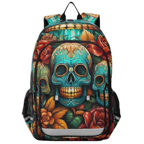 Sac à dos crâne floral haut de gamme pour enfants et ados