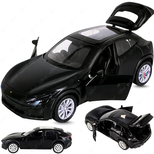 Image of toyco Alloy Metal SUV Toy Car for Kids | Pull Back Unbreakable Small Toy Cars | Openable Doors, Smooth & Shiny Edges |1:36 Scale | Gift Toys for Boys and Girls Age 3+ | (ferr-ari Black)