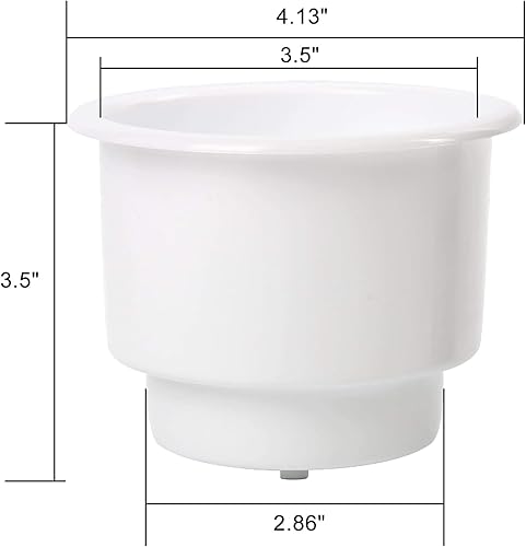 Miniatura 2 de Amarine Made Soporte empotrado para latas y bebidas de plástico con drenaje para barco, coche y marina, 3 piezas, color blanco