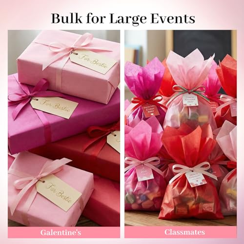 Image of Koogel 320 Sheets Red Pink Tissue Paper, 14 X 10 inch, 6 Colors