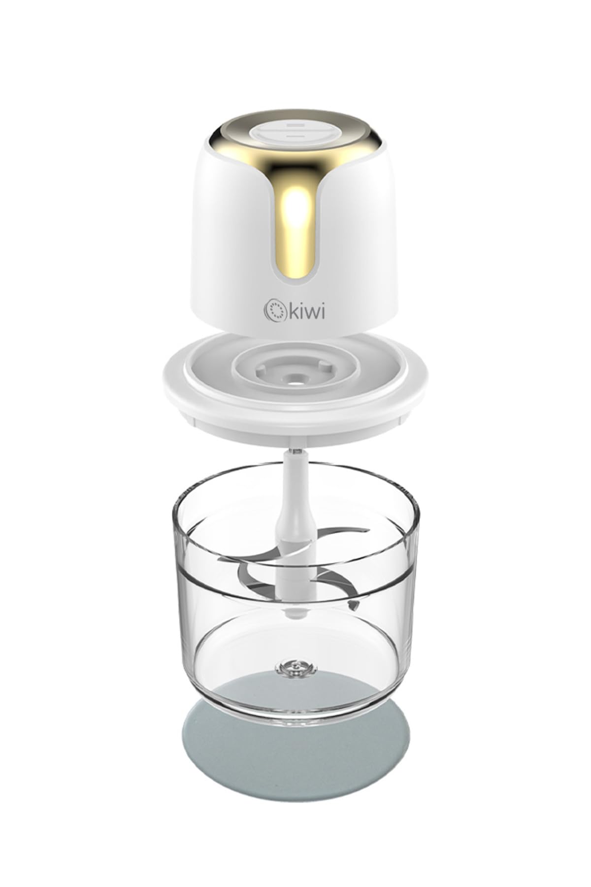 Kıwı Kc-8221 Kablosuz Şarjlı Gıda Doğrayıcı – 1.2L Cam Hazne, Paslanmaz Çelik Bıçaklı Mutfak Robotu Beyaz